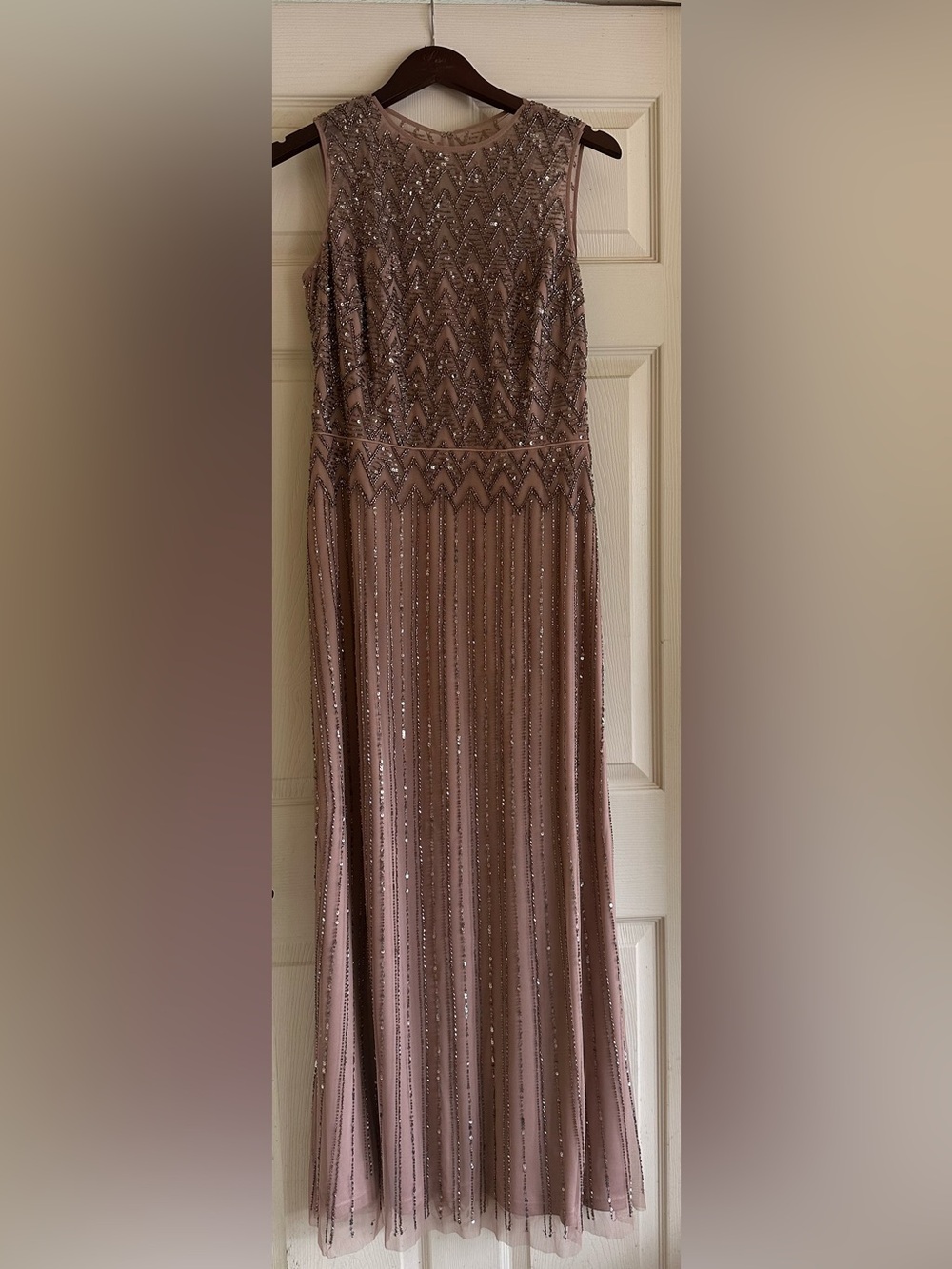Christina Wu Mauve Beaded Evening Gown - Picture 1 of 10